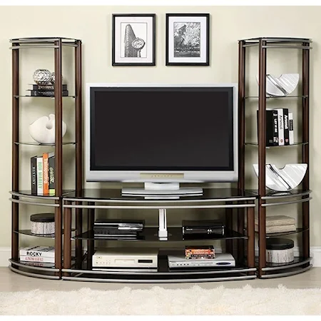 Contemporary Wall Unit with 12 Shelves